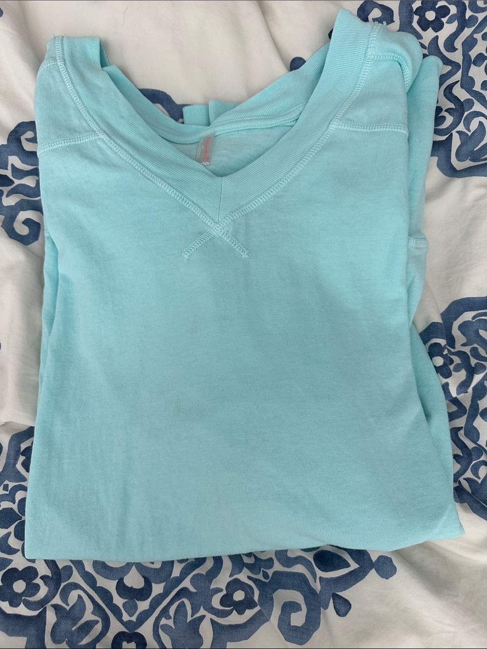 FP Movement by Free People NWOT  Light Aqua V-Neck Tunic Top
